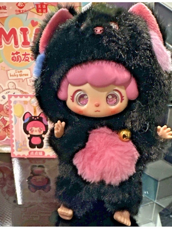 Baby Three Accessories - MIA x Baby Three Good Friends Pendant Blind box New black & pink 💕